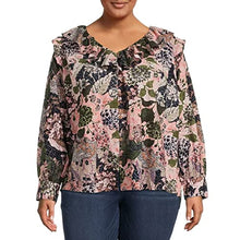 Load image into Gallery viewer, Terra and Sky Women&#39;s Plus Size Long Sleeve Ruffle Top New
