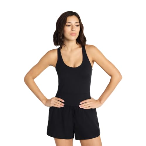 Avia Women's Cross Back Active Buttersoft Romper, Sizes XS-3X