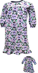 AME Sleepwear Girls' Vampirina Flannel Toddler Nightgown with Matching Doll Gown