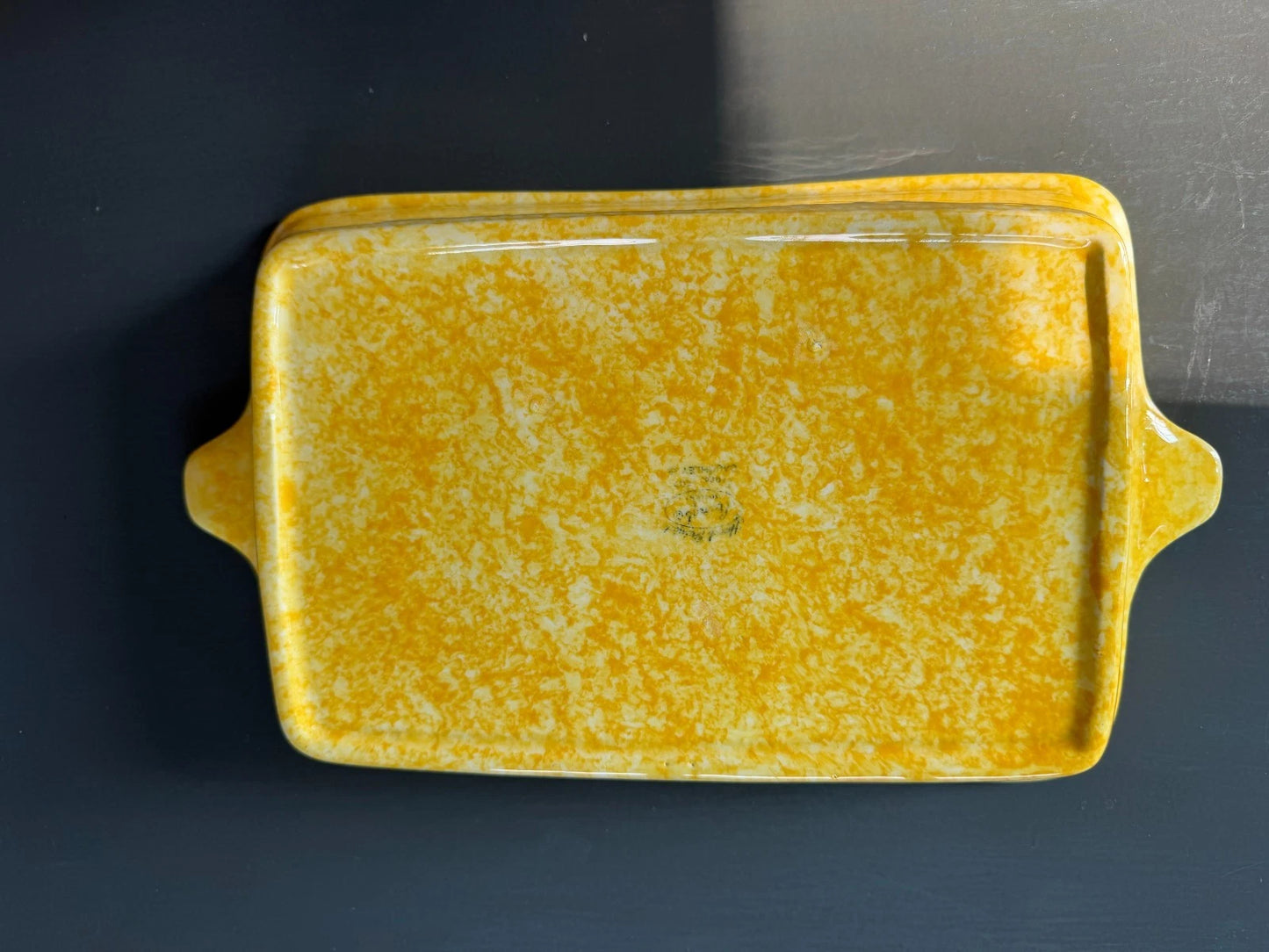 11x7 Oblong Stangl Caughley Yellow Spongewear Baking Dish Town & Country