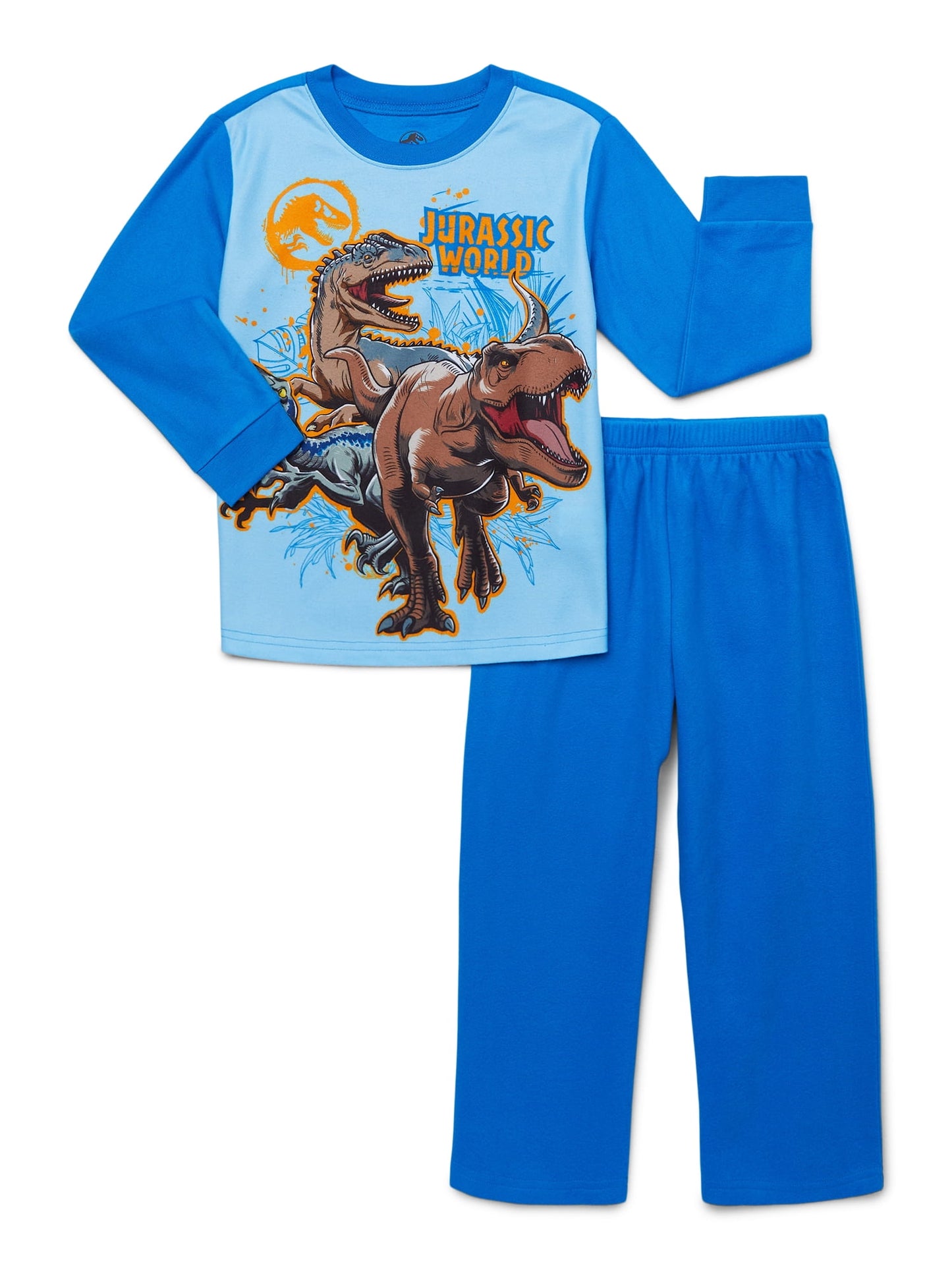 Jurassic World Boys Long Sleeve Top and Pants Pajama Set, 2-Piece, Small