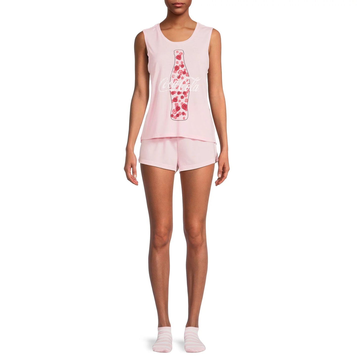 Women's Coca-Cola Tank Top, Shorts and Socks, 2 Pc Sleep Set, 2x