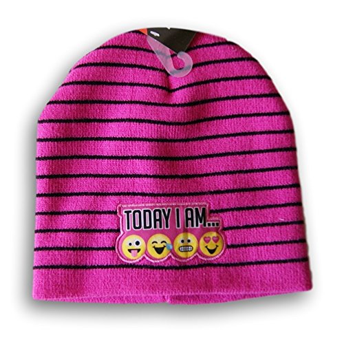 ''Today I Am'' Emoji Hot Pink Beanie Cap