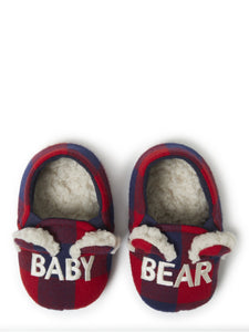 Dearfoams Cozy Comfort Baby Bear Plaid Closed Back Slippers