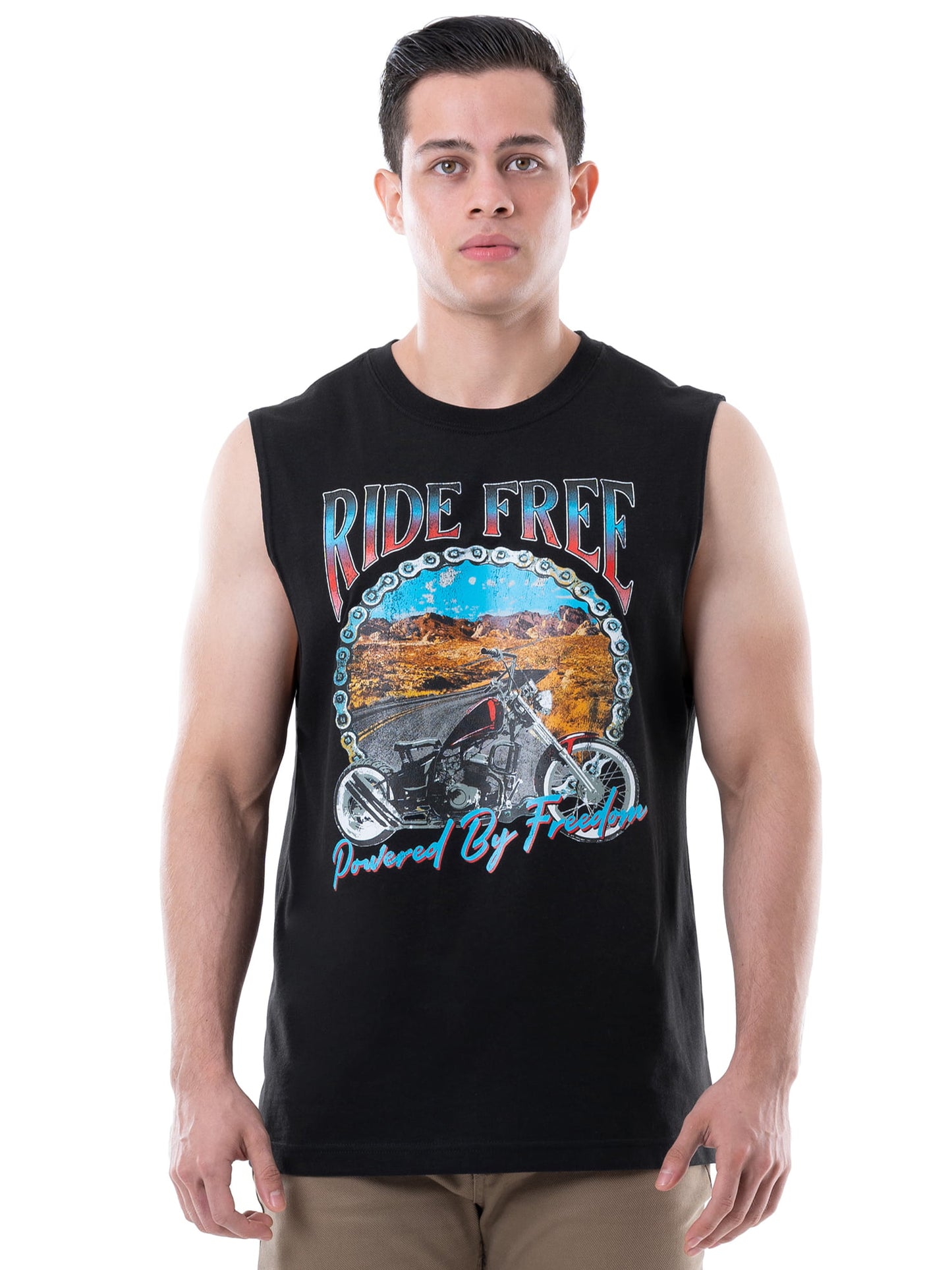 Way to Celebrate Men's Americana Graphic Muscle Tank Top - United We Stand or Ride Free
