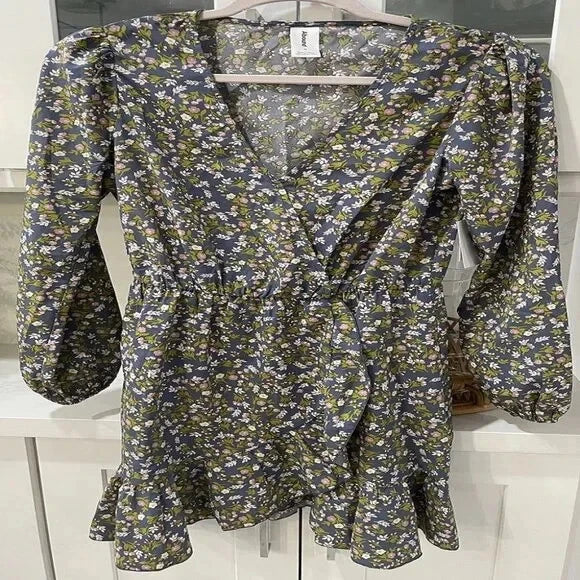 Abound Nordstrom Womens Empire Waist Floral Faux Dress, Small