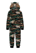 Load image into Gallery viewer, Komar Boys Hooded Moose Union Suit Blanket Sleeper Pajamas
