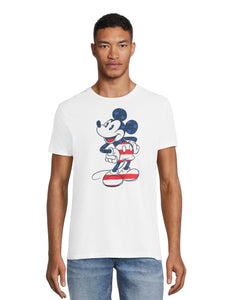 Disney Men's and Big Men's Patriotic Mickey Mouse Graphic Tee, Sizes S-3XL