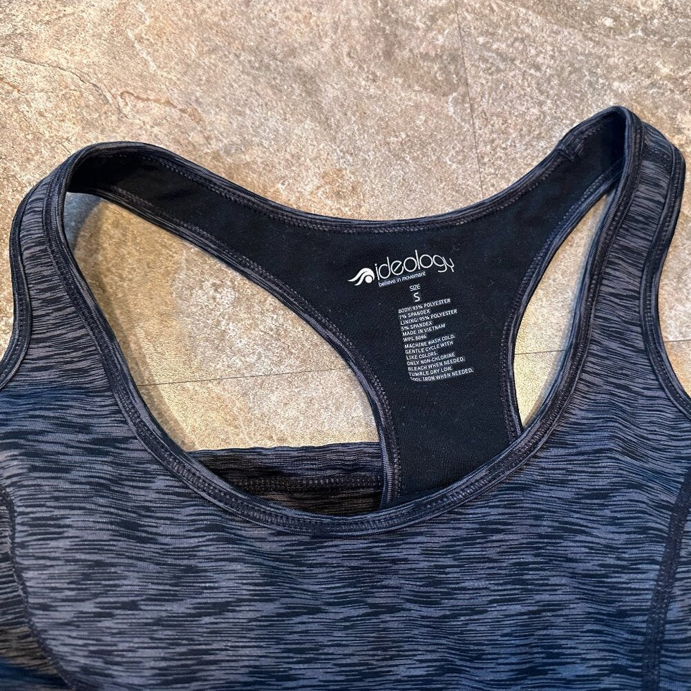 Ideology Black & Grey Racerback Long Tank Top Drawstring Bottom Size Small