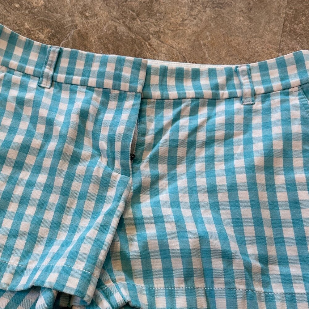J. Crew Blue & White Gingham Womens Shorts with Pockets - Size 4 - Reimagined