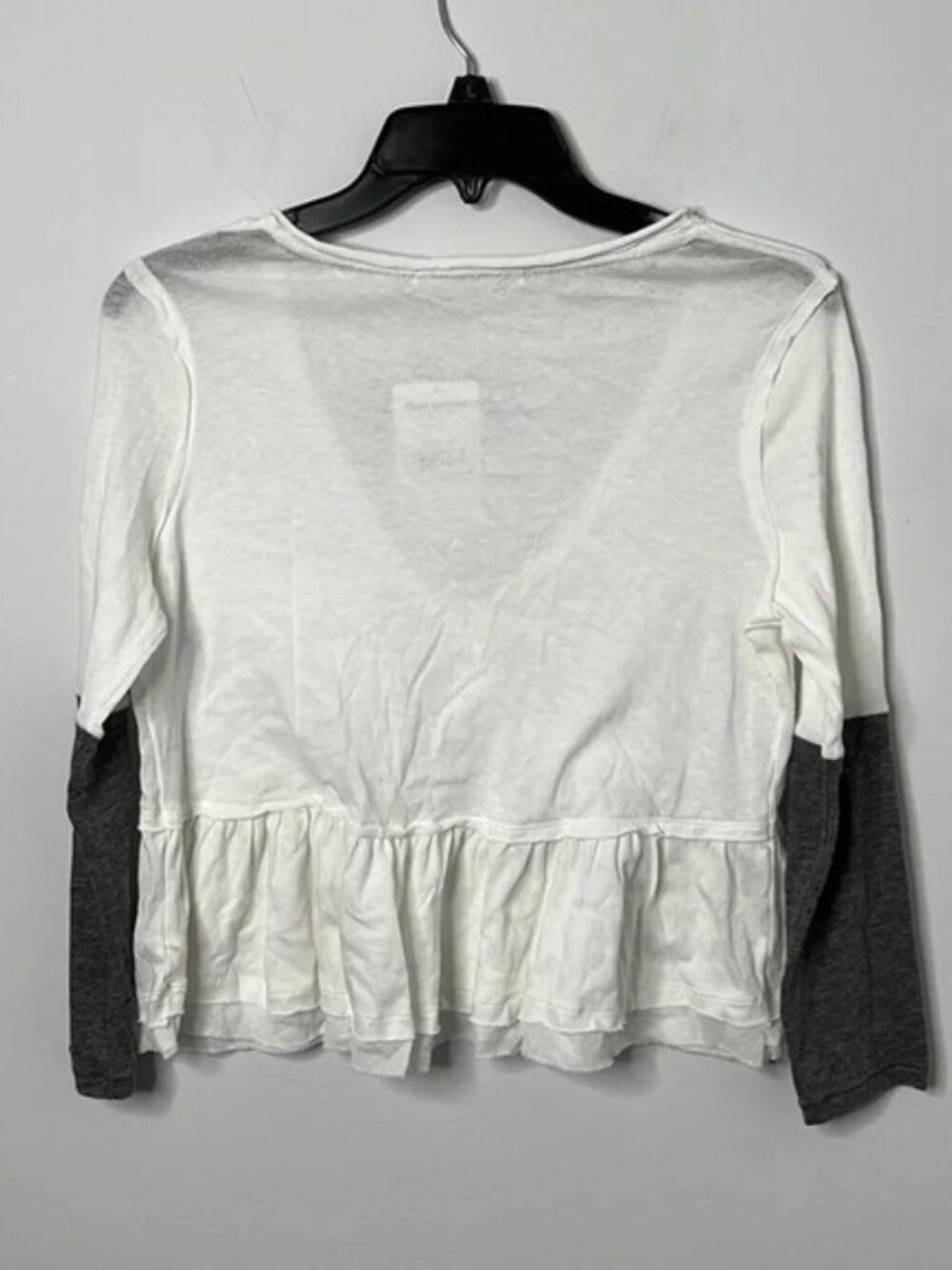 Free People Heart of Mine Colorblock Long Sleeve Tee - Grey/White XS - NWOT