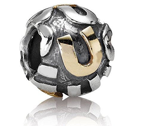 Authentic Pandora Letter Alphabet U Charm .925 14k Retired Bead