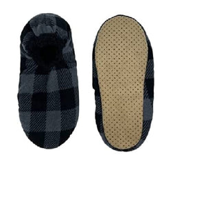 Fuzzy Babba Adult Men's Slipper Socks - Plaid Camo Solid