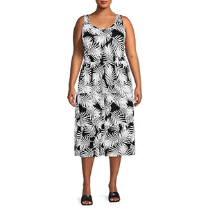 Terra & Sky Women's Plus Size Tiered Midi Dress