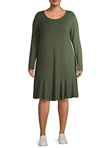 Terra & Sky Women's Plus Size Knit Peplum Dress