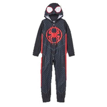 Load image into Gallery viewer, Boys Miles Morales Spider-Man Union Suit Blanket Sleeper Pajamas
