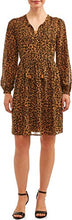 Load image into Gallery viewer, Time and Tru Women&#39;s Leopard Print Peasant Dress
