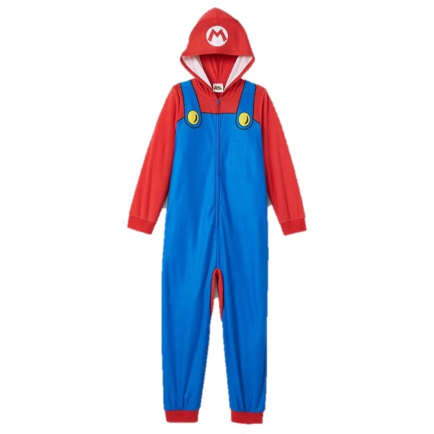 Boys' Super Mario Brothers Hooded Cosplay Union Suit - Red