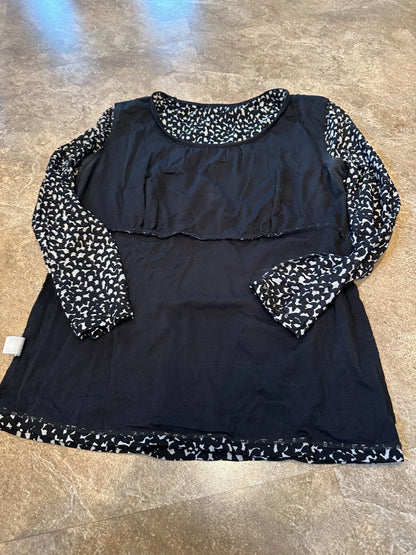 Charter Club Black & White Speckled Lined Top Size Small