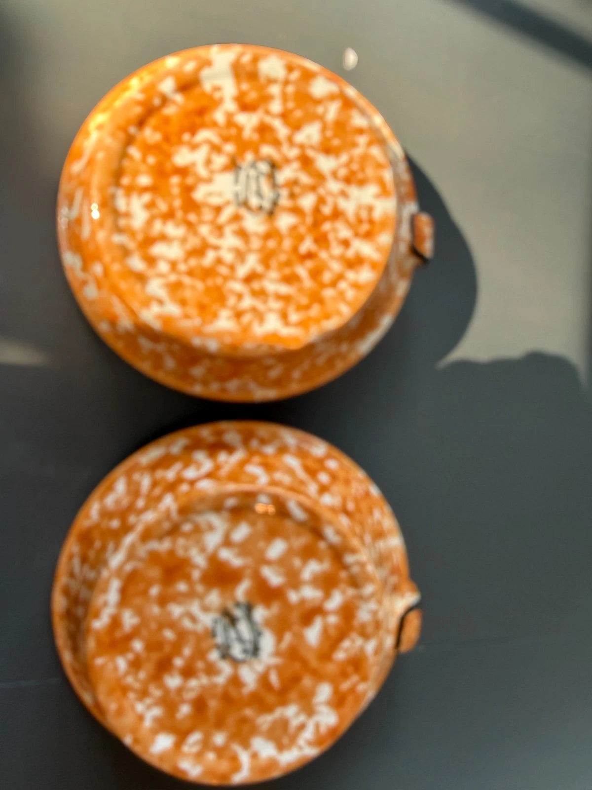 Stangl Orange Town & Country Spongewear - 2 Candle Holders - Orange Color Rare