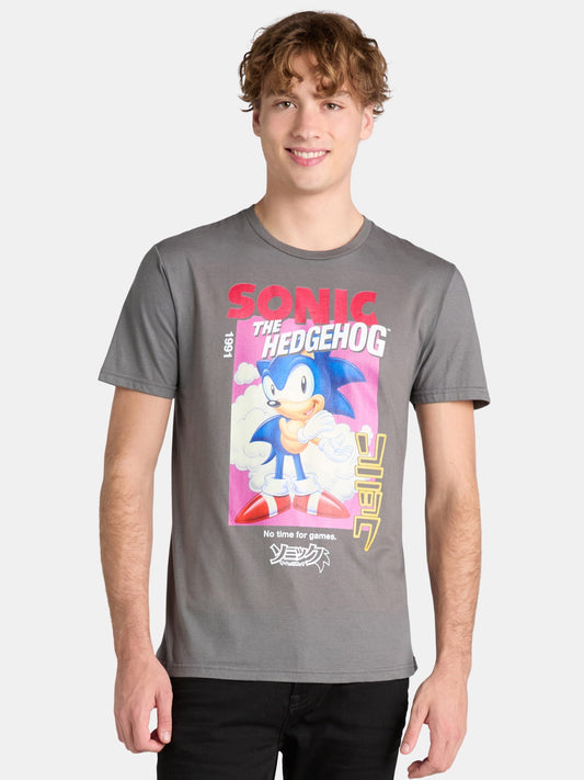 Sonic the Hedgehog Men's Graphic Tee with Short Sleeves, 3X