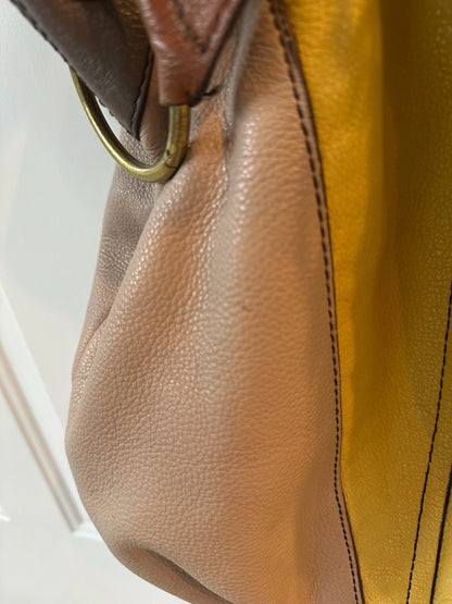 OrYany Handbag Victoria Dove Colorblock Pebble Grain Leather Bag Crossbody Hobo