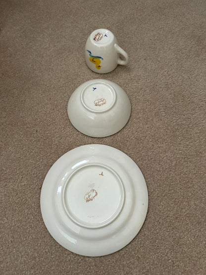 Rare Stangl Little Quackers Duck Set - Cup, Bowl & Plate - All mine/All gone