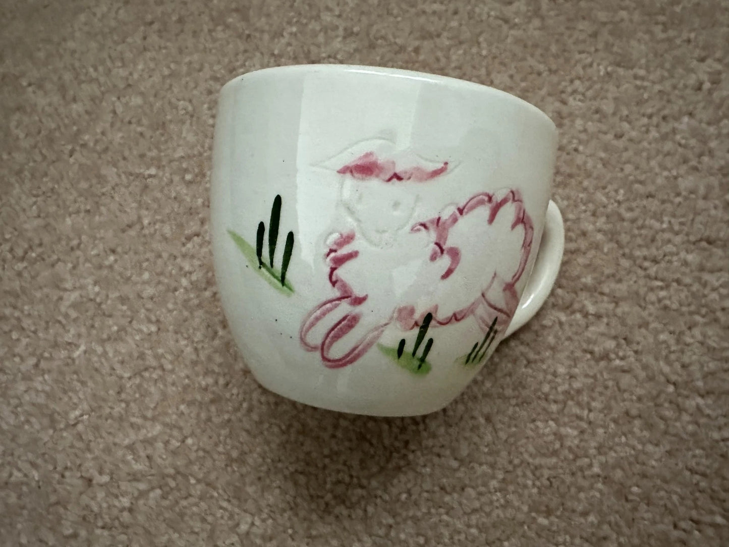 Stangl Kiddieware Little Bo Peep Pink Baby Cup Mug Hand Painted