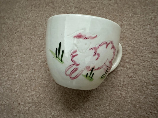 Stangl Kiddieware Little Bo Peep Pink Baby Cup Mug Hand Painted