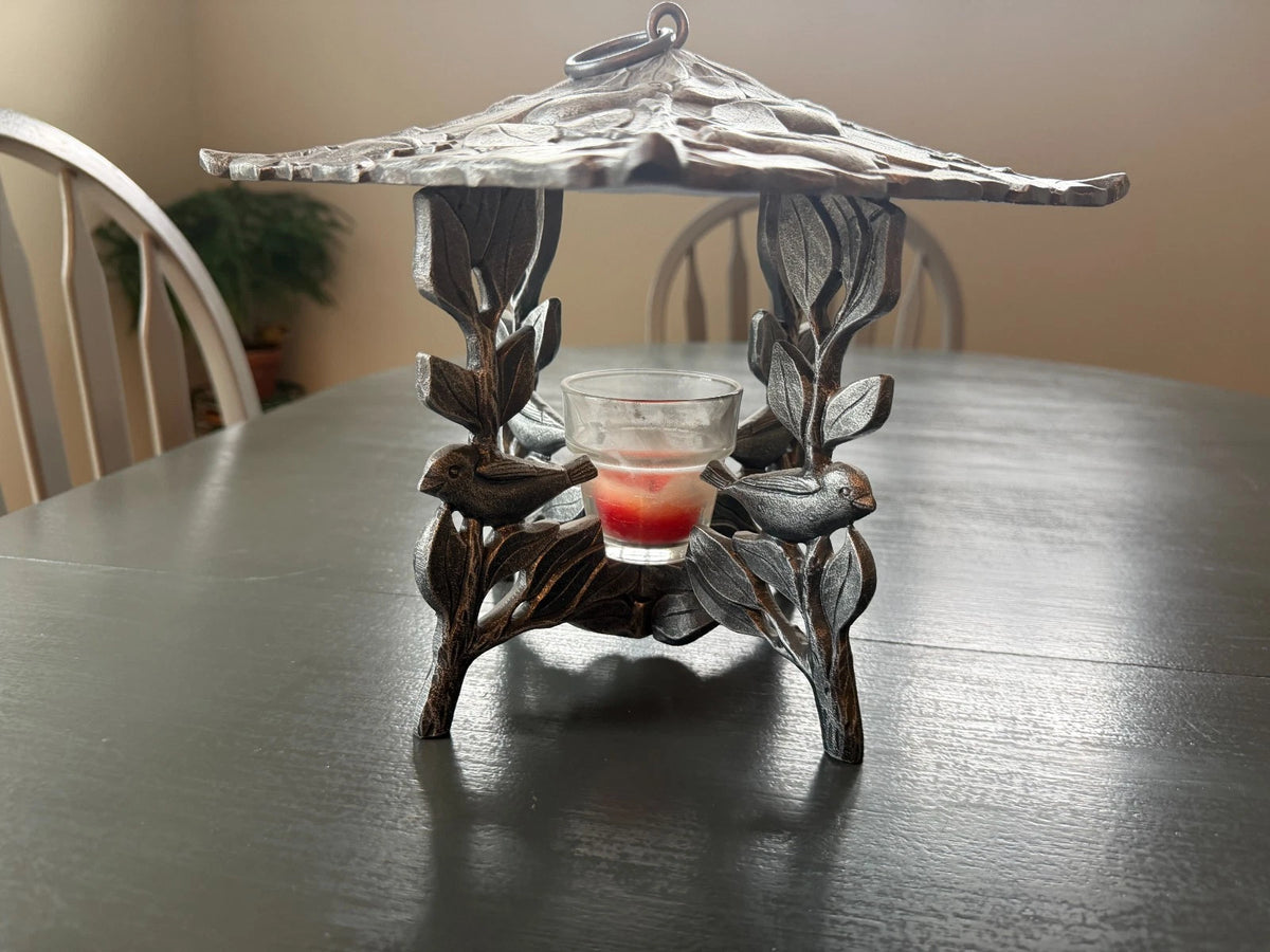 Chickadee Twilight Votive Candle Holder Lantern by Whitehall