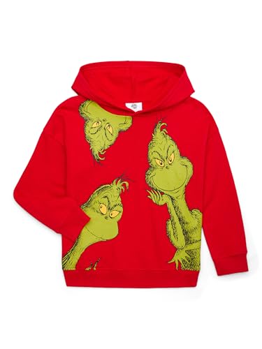 Dr. Seuss The Grinch Boys’ Pullover Hoodie with Long Sleeves, Sizes XS-2X
