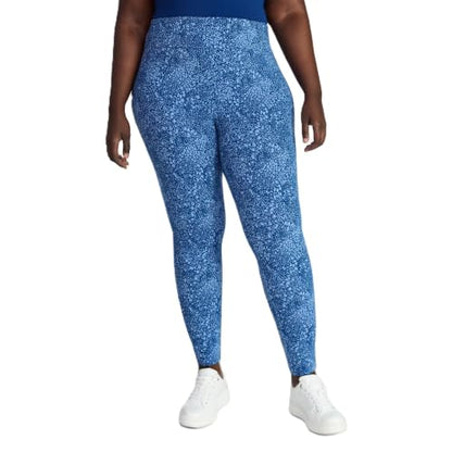 Terra & Sky Plus Size High Waist Ultimate Legging - Leafy Camo Indigo, 0X-4X