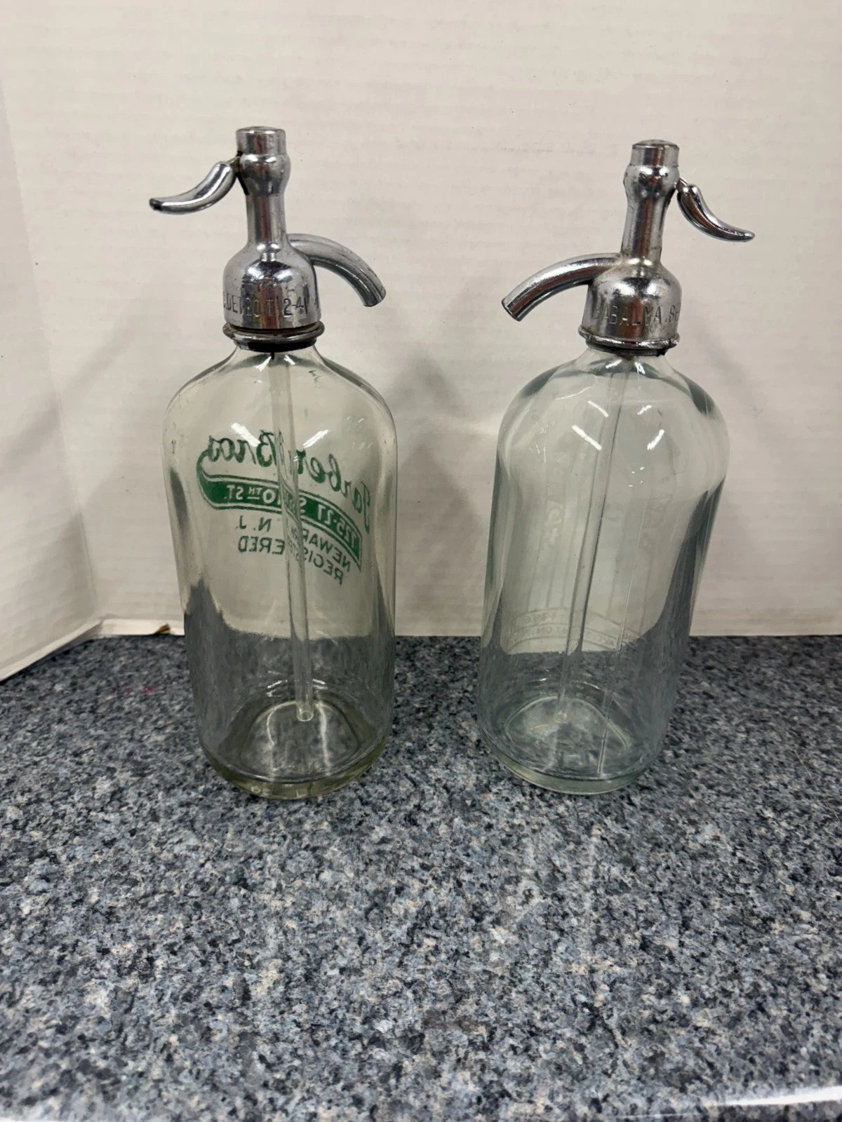 2 Seltzer Bottles - Babalya Beverages and Faber Bros
