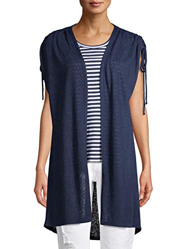 Time and Tru Women's Short Sleeve Crewneck Cardigan, 2fer, 3XL
