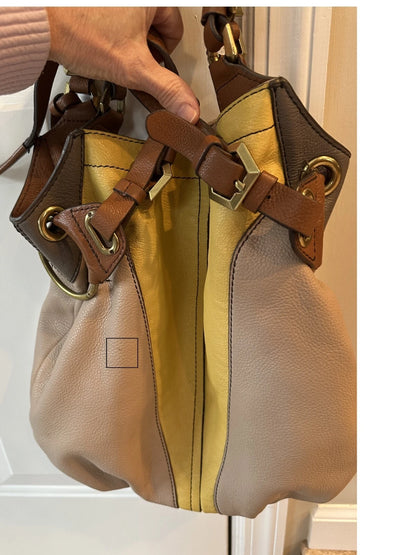 OrYany Handbag Victoria Dove Colorblock Pebble Grain Leather Bag Crossbody Hobo