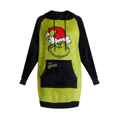 The Grinch Women’s Plush Hooded Lounge Dress, XS-3X