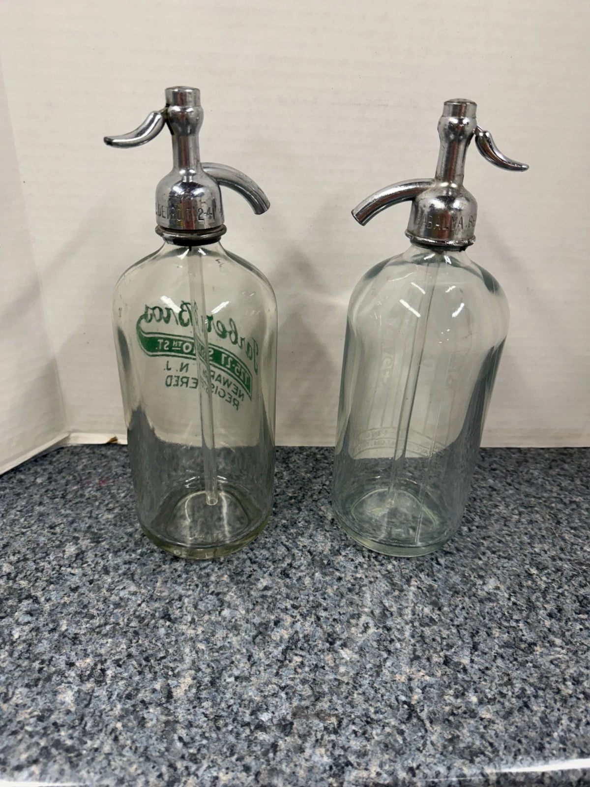 2 Seltzer Bottles - Babalya Beverages and Faber Bros