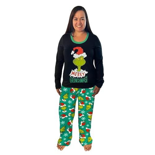Dr. Seuss Women’s Merry Grinchmas Pajama Set, 2-Piece, Small