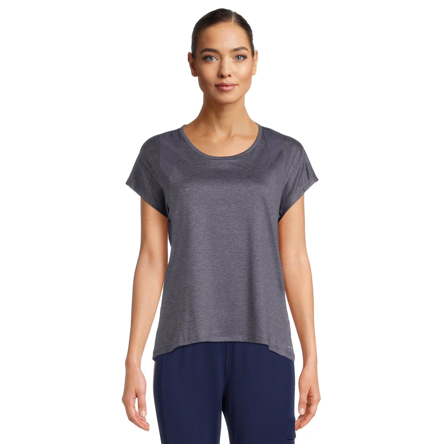 Avia Activewear Women's Short Sleeve Performance T-Shirt, Grey, Large