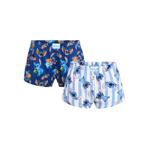 Disney Stitch Women's Jersey Knit Sleep Shorts, 2-Pack, Blue, 3X