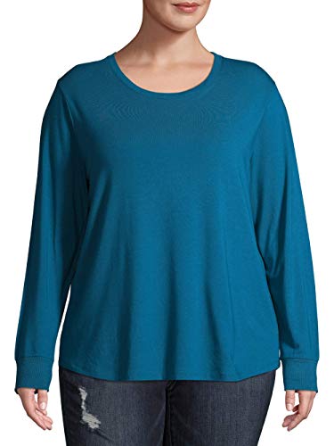 Terra & Sky Women's Long Sleeve Core Tee Shirts, Turquoise, OX