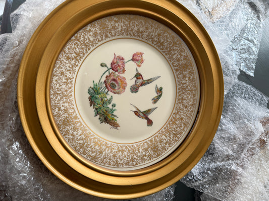 Lenox Annual Limited Edition Boehm Birds Collector Plates Edward Marshall Boehm (Rufous Hummingbird - Framed)