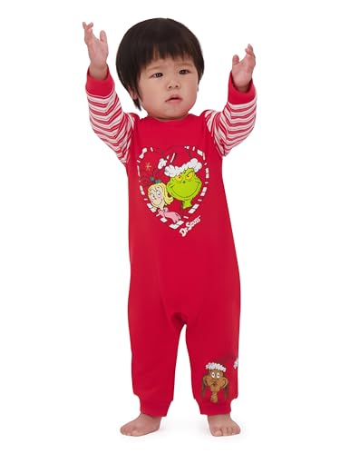 The Grinch Dr.Seuss Unisex Baby Grinch Printed Coverall, Red, 18M