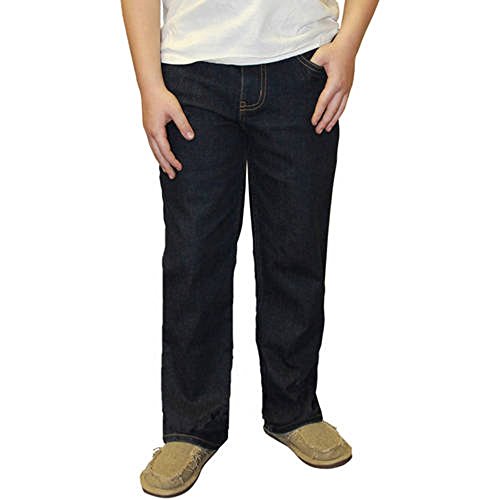 Faded Glory Boys' Straight Denim Blue Jeans - Husky - 10H-16H