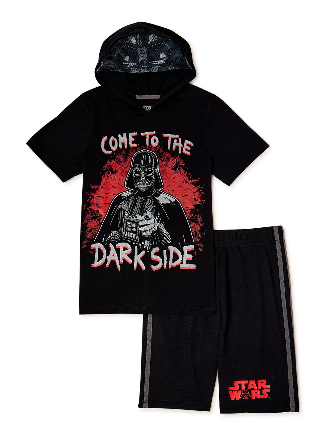 Darth Vader Hooded T-Shirt & Shorts Set (Boy's), 2-Piece, Sizes 4-10