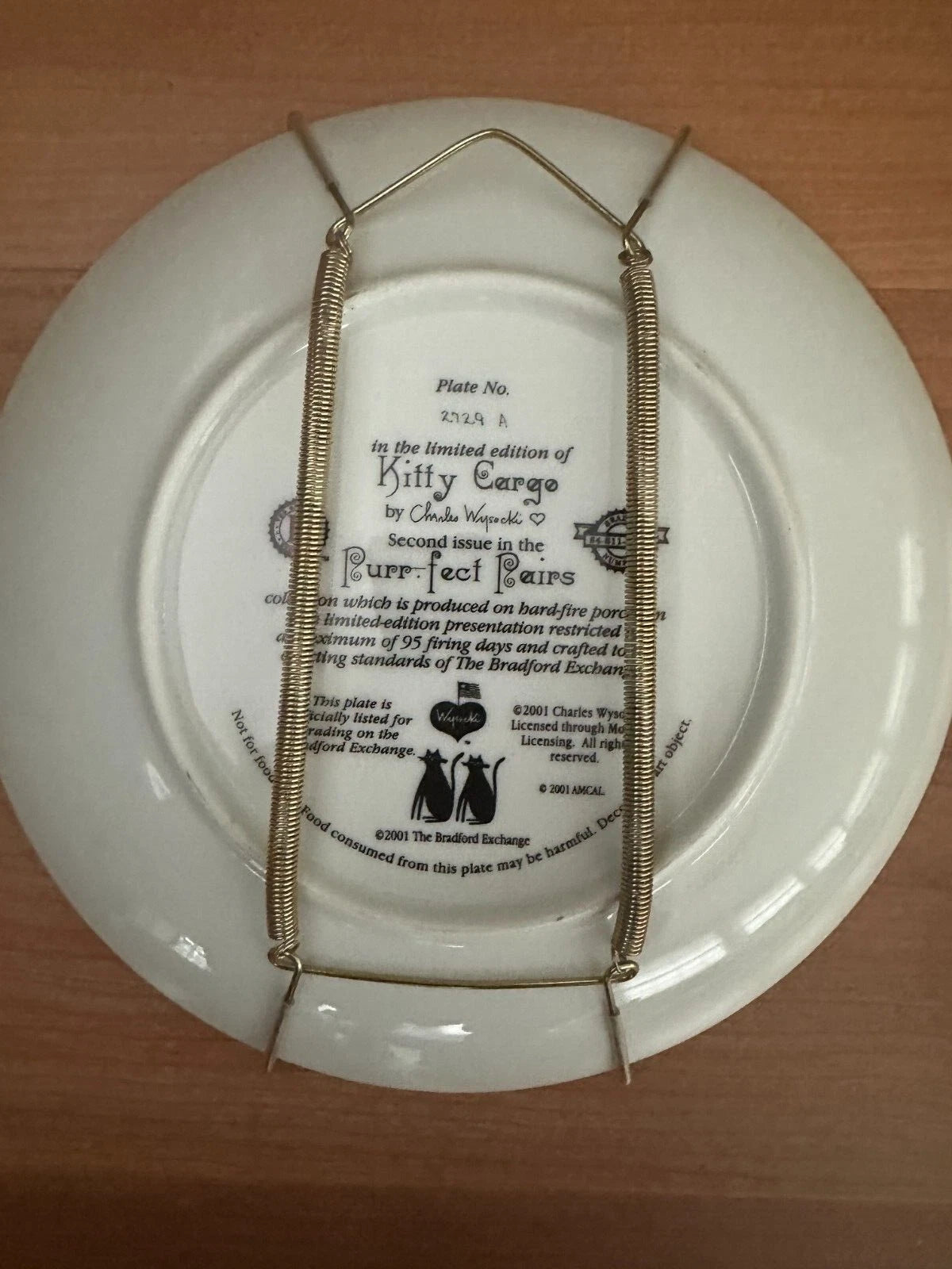 Bradford Exchange Purr-Fect Pairs Kitty Cargo Cat Plates /Hanger