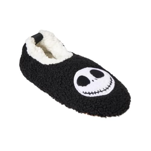 Disney Women's Embroidered Plush Nightmare Before Christmas Slipper Socks - S/M-M/L