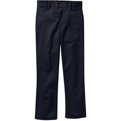 George  Boys Flat Front Dress Pants -Black or Blue, Slim and Husky