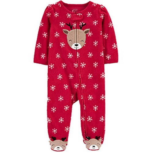 Carters Baby Reindeer Fleece Sleep N' Play Footed Pajamas -  Newborn