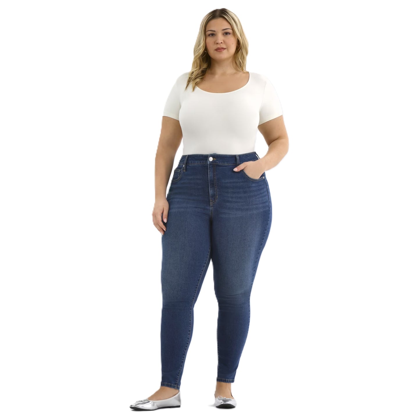 Terra & Sky Women's Plus Size Skinny High Rise Jeans, Sizes 16W-26W